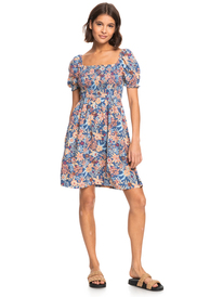 8 Womens Hello Petal Mini Short Sleeve Dress Blue ERJWD03676 Roxy