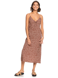 5 Womens Lady Winter Midi Dress Brown ERJWD03677 Roxy