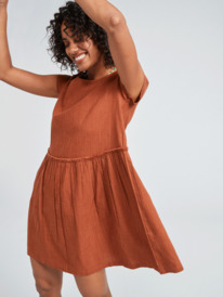 roxy, Womens Blue Vibes Mini Dress, RUSTIC BROWN (cpq0) BLUE VIBES ERJWD03678