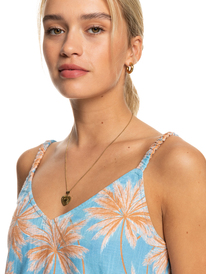 2 Waiting Line Printed - Vestido de Longitud Media para Mujer Azul ERJWD03704 Roxy