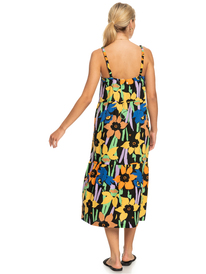 roxy, Waiting Line Printed - Midi Dress for Women, ANTHRACITE FLOWER JAMMIN (kvj6) Waiting Line Printed - Midi Dress for Women ERJWD03704