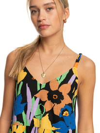 2 Waiting Line Printed - Robe midi pour Femme Noir ERJWD03704 Roxy