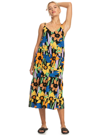 3 Waiting Line Printed - Robe midi pour Femme Noir ERJWD03704 Roxy