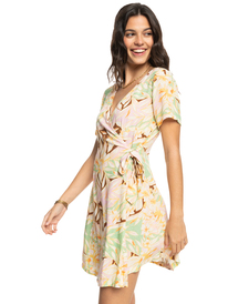 1 Womens Springtime Feels Mini Wrap Dress Green ERJWD03758 Roxy
