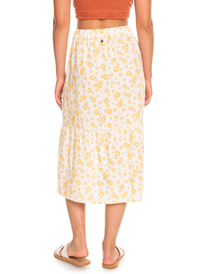 roxy, Burnin Love Again 2022 - Saia midi para Mulher, SNOW WHITE MINI FLOWER DITSY (wbk8) Burnin Love Again 2022 - Midi Skirt for Women ERJWK03132