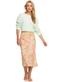 4 Womens Shelly Beach Midi Skirt Orange ERJWK03141 Roxy