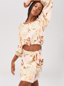 1 Womens Sea Flow Mini Skirt Green ERJWK03151 Roxy