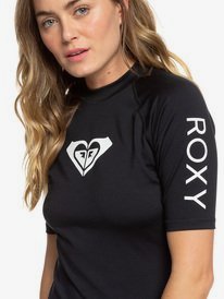 1 Whole Hearted - Kurzarm-Rashguard mit UPF 50 für Frauen Schwarz ERJWR03409 Roxy