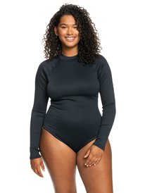 4 Womens Mind Of Freedom Long Sleeve UPF 50 One Piece Swimsuit Black ERJWR03458 Roxy