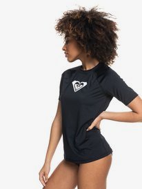 1 Womens Beach Classics Short Sleeve UPF 50 Rash Vest Black ERJWR03514 Roxy