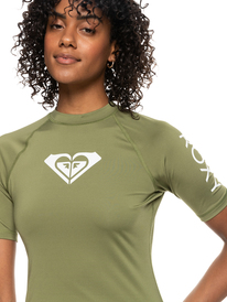 2 Whole Hearted - Short Sleeve UPF 50 Rash Vest for Women Green ERJWR03548 Roxy