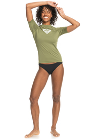 3 Whole Hearted - Short Sleeve UPF 50 Rash Vest for Women Green ERJWR03548 Roxy