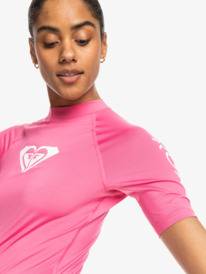 2 Whole Hearted Short Sleeve UPF 50 Rashguard Pink ERJWR03548 Roxy