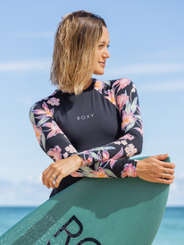 3 ROXY - Long Sleeve One-Piece Swimsuit for Women Black ERJWR03590 Roxy