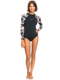 6 ROXY - Long Sleeve One-Piece Swimsuit for Women Black ERJWR03590 Roxy