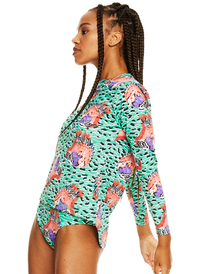 5 Stella Jean x ROXY - Langärmliger Rashguard mit UPF 50 für Frauen Grün ERJWR03606 Roxy