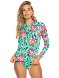 10 Stella Jean x ROXY - Langärmliger Rashguard mit UPF 50 für Frauen Grün ERJWR03606 Roxy