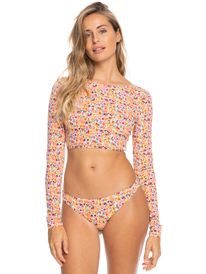 0 Printed Beach Classics Cropped Long Sleeve Rashguard Beige ERJWR03608 Roxy