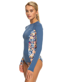 6 Womens Zipped Long Sleeve Rash Vest Blue ERJWR03611 Roxy