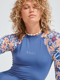 3 Womens Mixed Long Sleeve One-Piece Swimsuit Blue ERJWR03613 Roxy