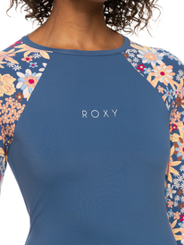 6 Womens Mixed Long Sleeve One-Piece Swimsuit Blue ERJWR03613 Roxy