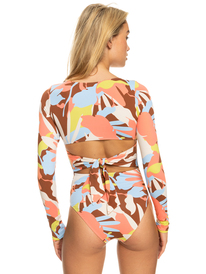 10 Floraldelic 2022 - Maillot une pièce manches longues pour Femme Marron ERJWR03614 Roxy