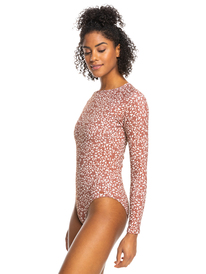 5 Roxy Love Printed Long Sleeve UPF 50 Swimsuit Brown ERJWR03615 Roxy