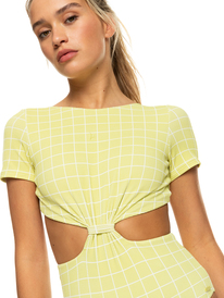 2 Salty Shine Short-Sleeve One-Piece UPF 50 Swimsuit Green ERJWR03617 Roxy