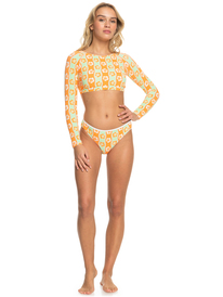 9 Wavy Babe - Cropped Long Sleeve Rash Vest for Women Green ERJWR03655 Roxy