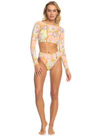 3 Roxy Delic Long Sleeve Cropped Rashguard Orange ERJWR03664 Roxy