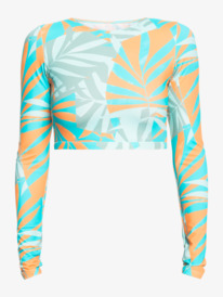 9 Roxy Pro Nose Ride - Langärmliger, kürzerer Rashguard für Frauen Blau ERJWR03666 Roxy
