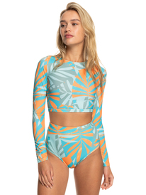 5 Roxy Pro Nose Ride - Langärmliger, kürzerer Rashguard für Frauen Blau ERJWR03666 Roxy