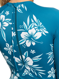 10 Roxy Life All Day Aloha Long Sleeve One-Piece Swimsuit Blue ERJWR03669 Roxy