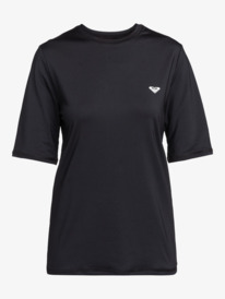 5 New Enjoy Waves Short Sleeve UPF 50 Surf T-Shirt Black ERJWR03702 Roxy