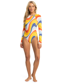 3 Palm Cruz Long Sleeve One-Piece Swimsuit Orange ERJWR03709 Roxy