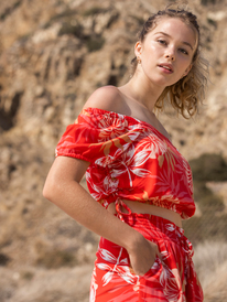 1 Dear Amor 2022 - Crop Top met Korte Mouw voor Dames Red ERJWT03535 Roxy