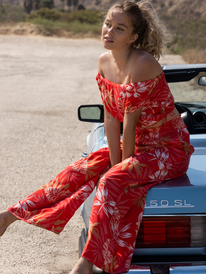 2 Dear Amor 2022 - Crop Top met Korte Mouw voor Dames Red ERJWT03535 Roxy