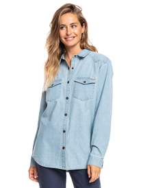 4 Rain Weather - Chemise en jean manches longues pour Femme Bleu ERJWT03555 Roxy