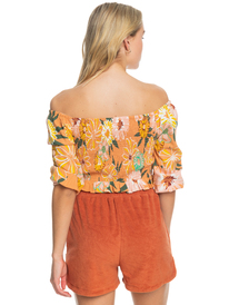 roxy, Like The Sun Again 2022 - Schulterfreies Oberteil für Frauen, TOASTED NUT BLOOM BOOGIE (ckn8) Like The Sun Again 2022 - Off The Shoulder Top for Women ERJWT03557