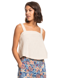 6 Womens Easy Days Strappy Top Beige ERJWT03558 Roxy