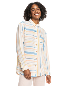 roxy, Womens Surf Odyssey Long Sleeve Shirt, PEACH WHIP SAND STRIPPER (mek1) SURF ODYSSEY ERJWT03571