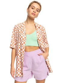 6 Aloha Sunset Check - Kurzärmliges Hemd für Frauen Weiss ERJWT03578 Roxy