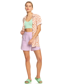 9 Aloha Sunset Check - Kurzärmliges Hemd für Frauen Weiss ERJWT03578 Roxy