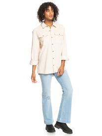 6 Let It Go - Corduroy Long Sleeve Shirt for Women Beige ERJWT03591 Roxy