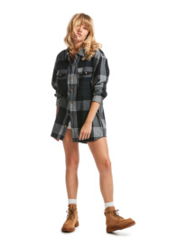 7 Let It Go Flannel - Long Sleeve Shirt for Women Black ERJWT03592 Roxy