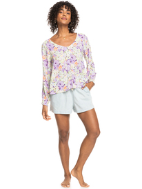 3 Womens Stellar Day Long Sleeve Top Purple ERJWT03597 Roxy