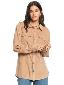 3 Let It Go Corduroy Long Sleeve Top Brown ERJWT03602 Roxy