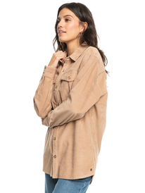 4 Let It Go Corduroy Long Sleeve Top Brown ERJWT03602 Roxy