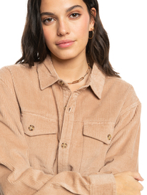 5 Let It Go Corduroy Long Sleeve Top Brown ERJWT03602 Roxy