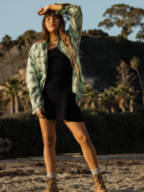 1 Let It Go Flannel Long Sleeve Top Green ERJWT03603 Roxy